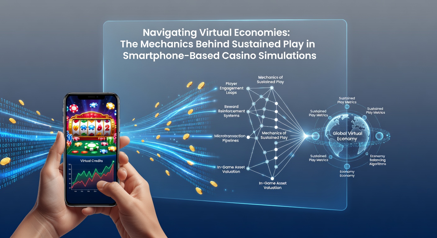 Smartphone screen showing a virtual casino lobby with chips, slot machines, and reward notifications in a simulation app