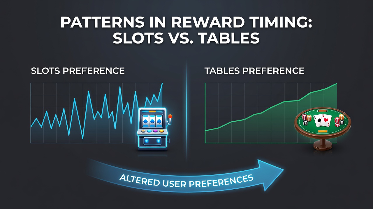 Comparison chart of slot and table game sessions with reward timing overlays