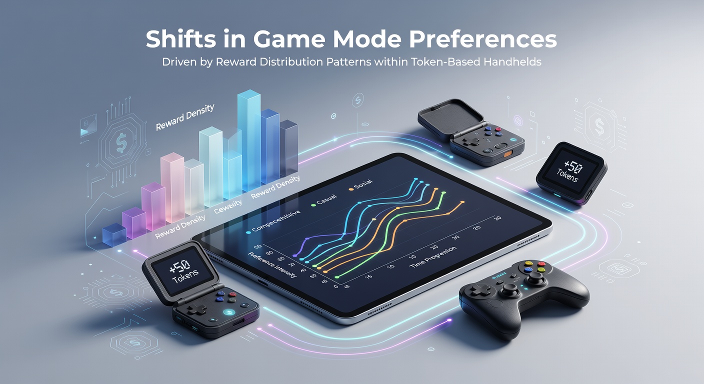 Handheld simulation interface showing reward timing effects on mode selection